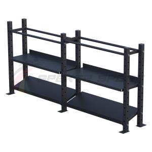 Купить Модульный стеллаж для гантелей, гирь и медболов 2580х430х1200 (2 секции) в Оренбурге 