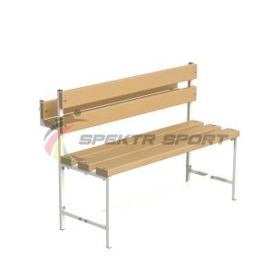 Купить Скамейка для раздевалок со спинкой и лотком (разборная) 1500 мм в Оренбурге 