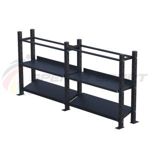 Купить Модульный стеллаж для гантелей, гирь и медболов 3780х430х1200 (2 секции) в Оренбурге 